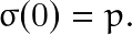\sigma(0)=p.