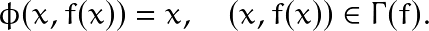 \[\phi(x,f(x))=x, \quad (x,f(x)) \in \Gamma(f).\]