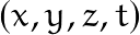 (x,y,z,t)