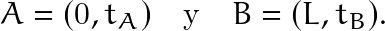 \[ A = (0,t_A) \quad \textrm{y} \quad B = (L,t_B). \]