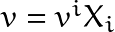 v=v^{i}X_i