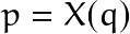 p=X(q)